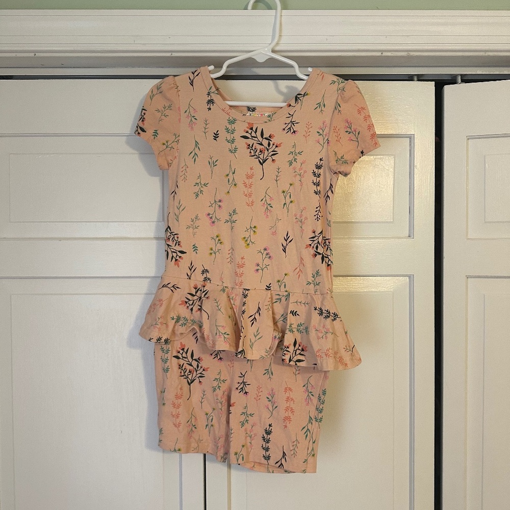 EUC Dot Dot Smile Floral Romper